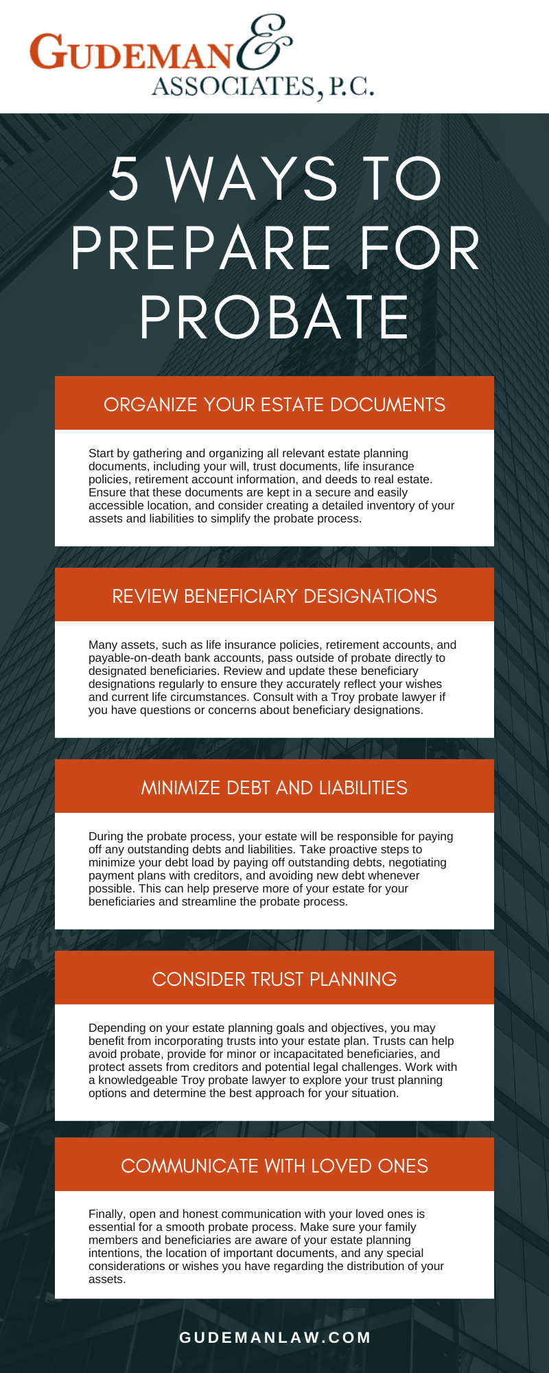 5 Ways To Prepare For Probate Infographic
